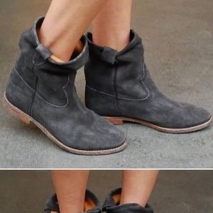 Isabel Marant Jenny Boot in Navy Blue Suede